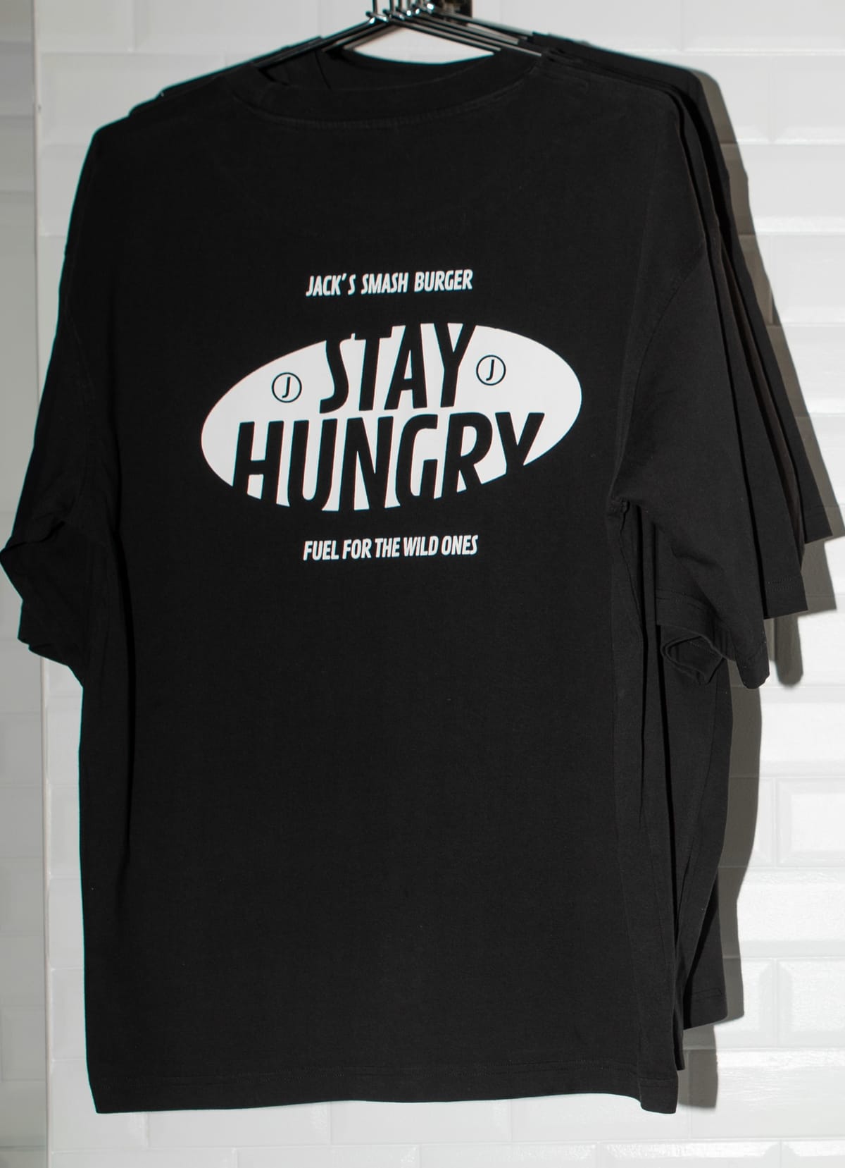 Camiseta Jack's Stay Hungry en negro