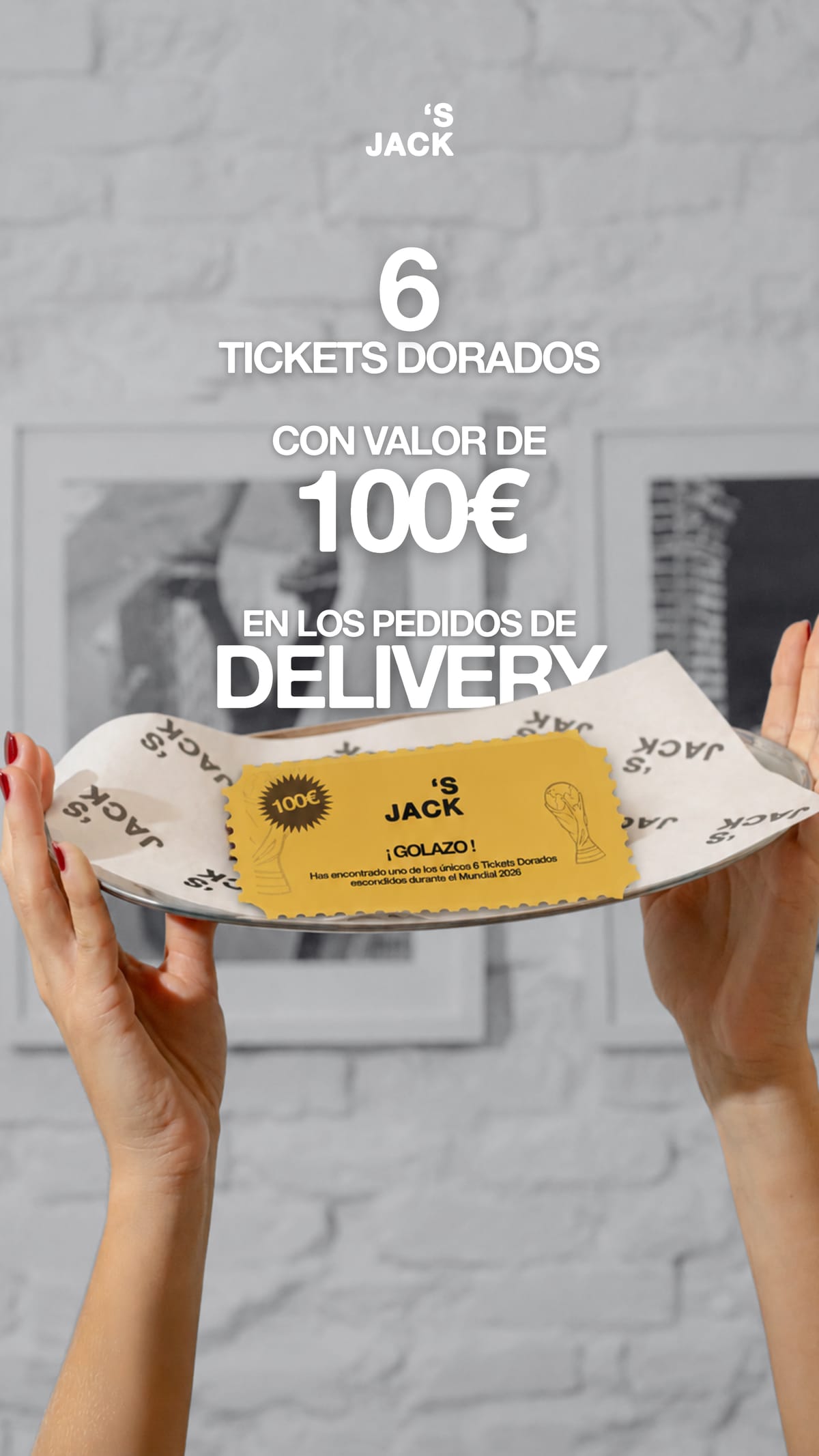Sorteo de 6 tickets dorados de 100 € en pedidos de delivery